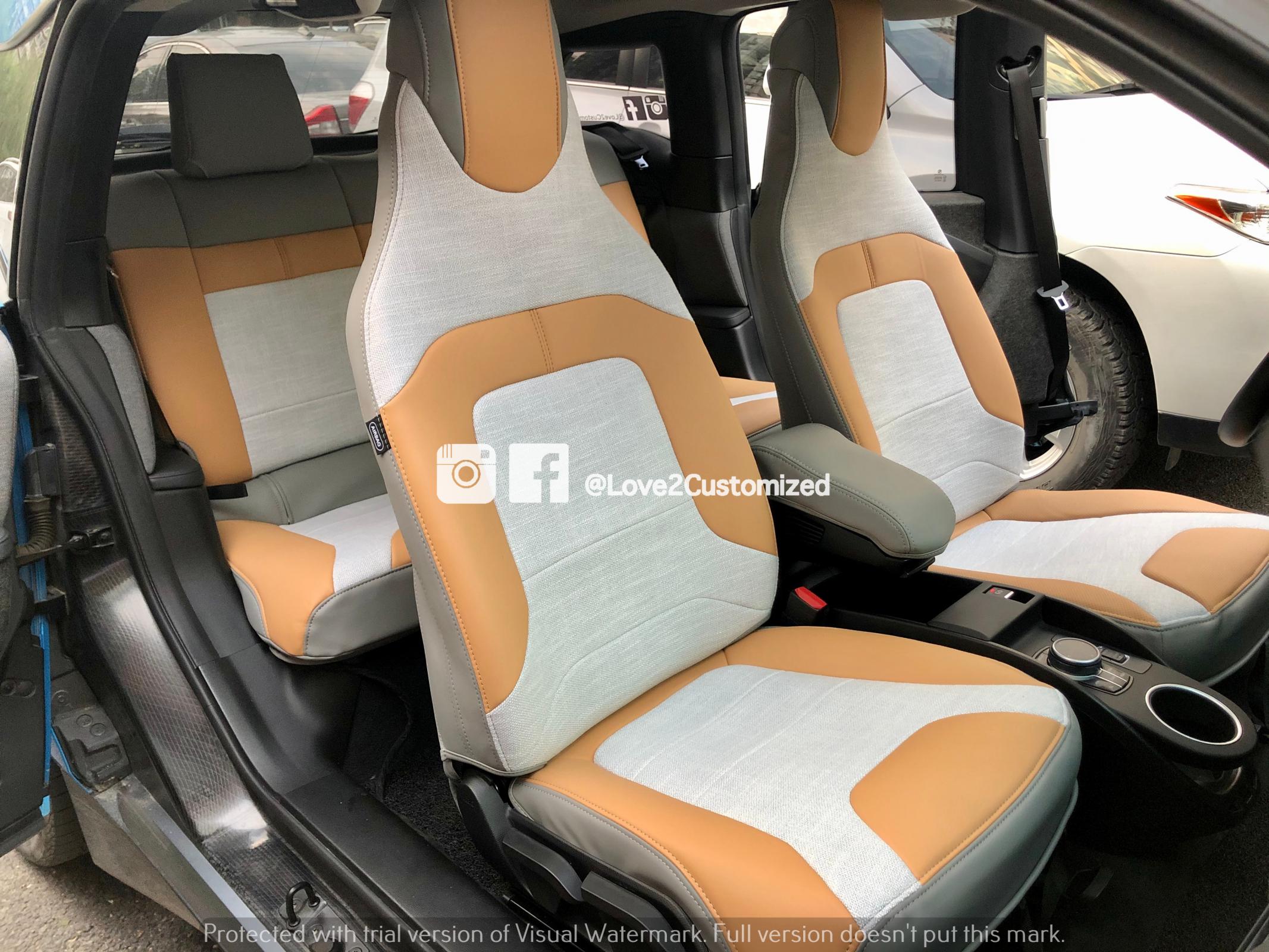 2 Fronts Titanium Grey S & B To Fit A BMW i3 Car Seat Covers 